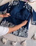 Ready To Wear Neavy Blue Banglori Silk Palazo Suit With Dupatta