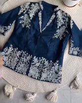 Ready To Wear Neavy Blue Banglori Silk Palazo Suit With Dupatta