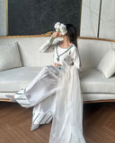 Ready To Wear White Crep Silk Embroidery Work Farshi Suit With Dupatta