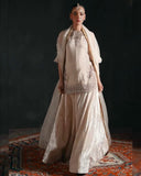 Ready To Wear Cream Crep Silk Embroidery Work Sharara Suit With Dupatta