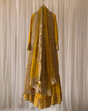 Ready To Wear Yellow Soft Georgette Embroidery Work Gharara Suit With Dupatta
