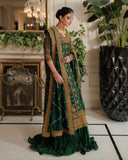 Ready To Wear Dark Green Soft Georgette Embroidery Work Sharara Suit With Dupatta