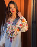 Ready To Wear White Silk Embroidery Work Pant Suit