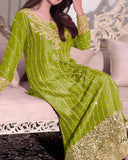 Exclusive Multi Chinon Silk Embroidery Work Pakistani Suit With Dupatta