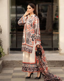 Ready To Wear Cream Crep Printed Palazo Suit With Dupatta