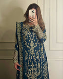 Exclusive Morpinch Soft Georgette Embroidery Work Sharara Suit With Dupatta