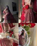 Exclusive Red Soft Georgette Sequence Work Pakistani Suit With Dupatta
