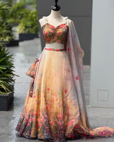 Exclusive Multi Organza Silk Moti Work Saree With Blouse