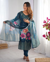 Ready To Wear Morpinch Silk Printed Work Pant Suit With Dupatta