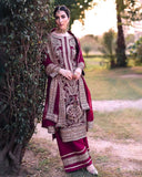 Exclusive Red & Rani Pink Silk Embroidery Work Pakistani Suit With Dupatta