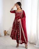 Exclusive Multi Soft Georgette Embroidery Work Anarkali Suit With Dupatta