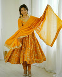 Exclusive Multi Soft Georgette Embroidery Work Anarkali Suit With Dupatta