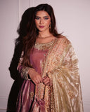 Ready To Wear Pastel Glass Tissue Embroidery Work Anarkali Suit With Dupatta