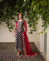 Ready To Wear Blue Soft Georgette Embroidery Work Pakistani Suit With Dupatta