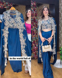 Ready To Wear Morpinch Crep Embroidery Work Skirt Top With Koti