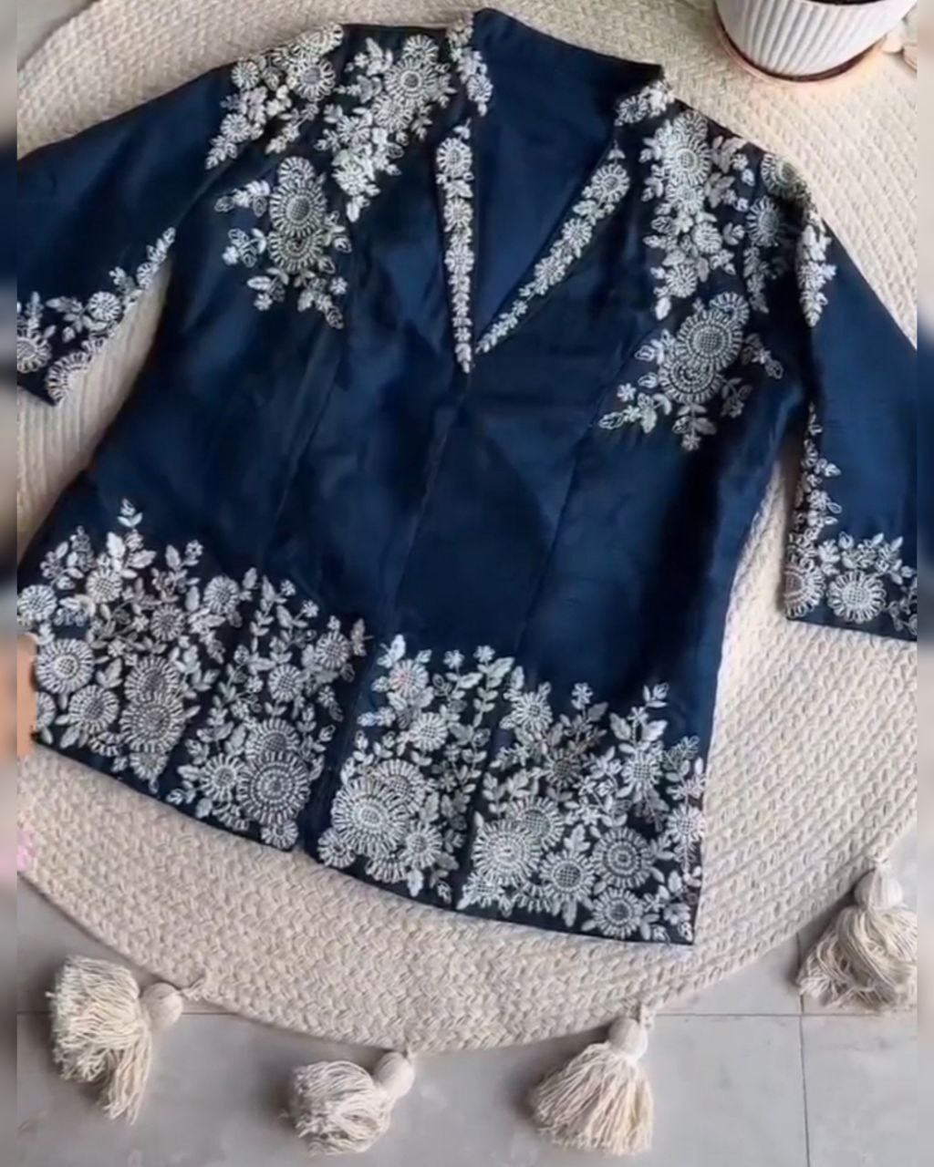 Ready To Wear Neavy Blue Banglori Silk Palazo Suit With Dupatta