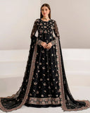 Ready To Wear Black Soft Georgette Embroidery Work Anarkali Suit With Dupatta
