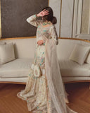 Ready To Wear White Soft Georgette Embroidery Work Gharara Suit With Dupatta