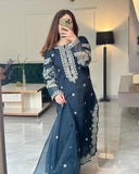 Ready To Wear Morpinch Crep Silk Embroidery Work Pant Suit With Dupatta