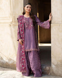 Ready To Wear Purple Chinon Silk Embroidery Work Farshi Suit With Dupatta
