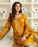 Yellow & Green Crep Silk Embroidery Work Farshi Suit With Dupatta