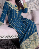 Exclusive Multi Chinon Silk Embroidery Work Pakistani Suit With Dupatta