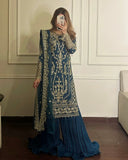 Exclusive Morpinch Soft Georgette Embroidery Work Sharara Suit With Dupatta