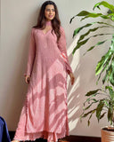 Gorgeous Peach Pure Georgette Embroidery Work Pakistani Suit Whit Dupatta