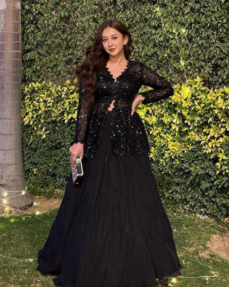 Gorgeous Black Pure Georgette Embroidery Work Lehenga With Shrug